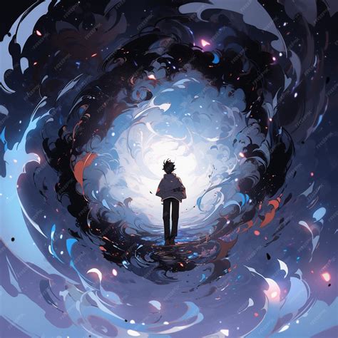 premium photo anime style image   man standing   vortex
