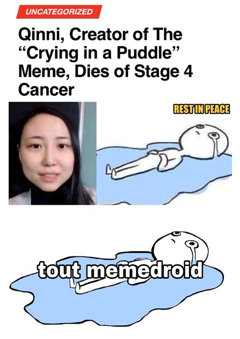 La creatrice du meme "Crying in a puddle" meurt d’un cancer en phase ...