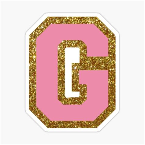 Gold And Pink Varsity Letter G Sticker For Sale By Byleahwithlove