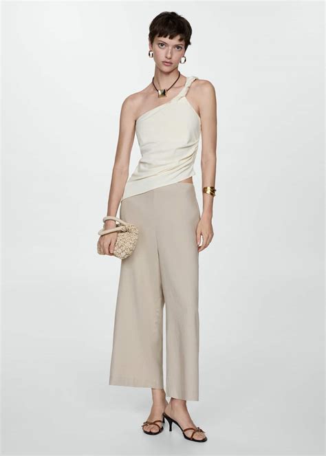 Wideleg Linen Pants Women Mango Usa