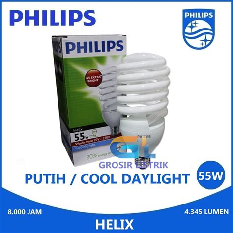 Jual Lampu Philips Helix 55W Putih Cool Daylight 6500K Spiral Tornado