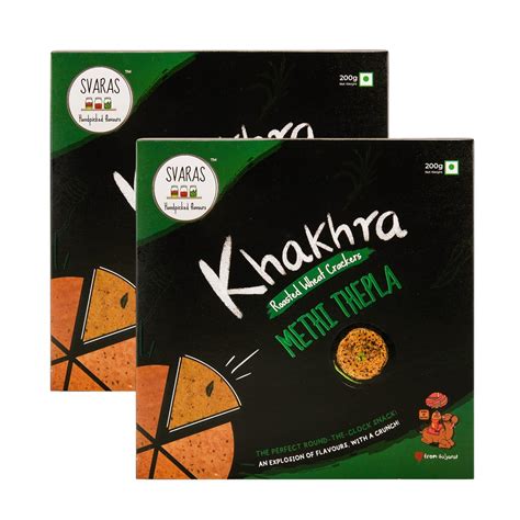 Svaras Khakhra Methi Thepla 200g Pack Of 2 Guilt Free Round The Clock Snack