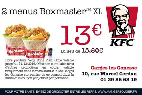 Bon De R Duction Kfc Garges L S Gonesse Bon De R Duction