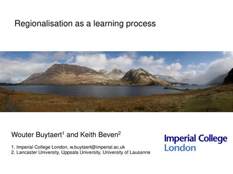 Ppt Regionalisation As A Learning Process Wouter Buytaert And