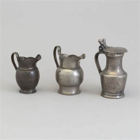 Three Pewter Jugs 18th19th Century Bukowskis