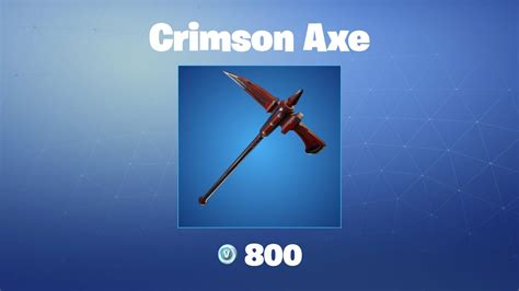 Crimson Axe Fortnite Pickaxe Youtube