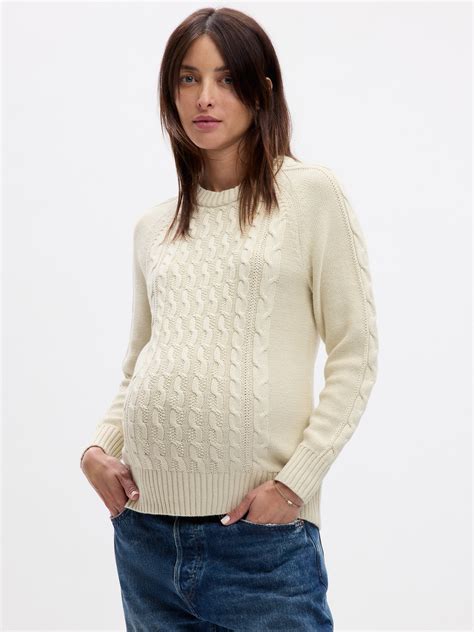 Maternity Cable Knit Sweater Gap