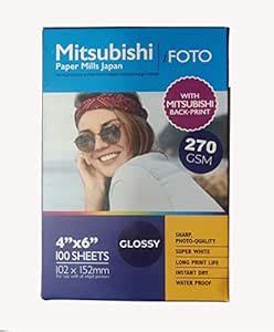 Mitsu Bishi IFoto 4x6 Inch Photo Glossy Inkjet Paper 270 GSM 100 Sheets