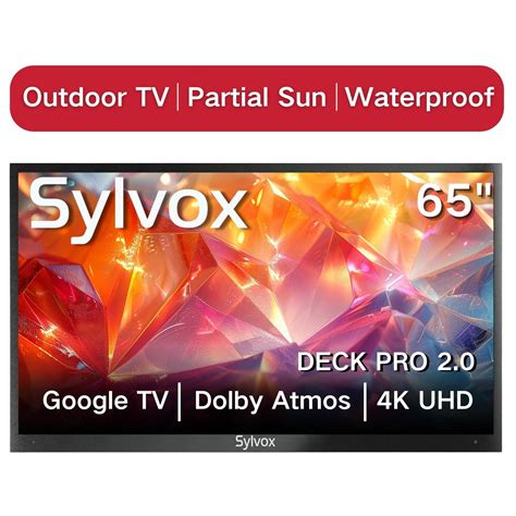 SYLVOX Outdoor TV 65 Inch Smart Outdoor TV Upgraded Google TV 4K