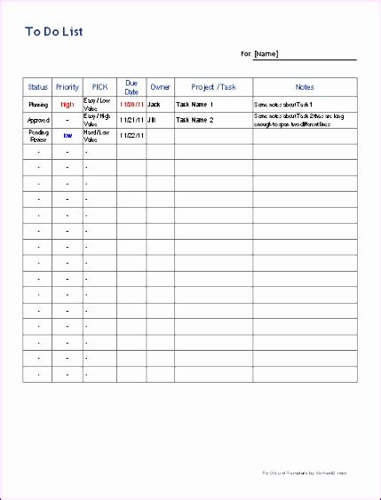 12 to Do List Excel Template - Excel Templates