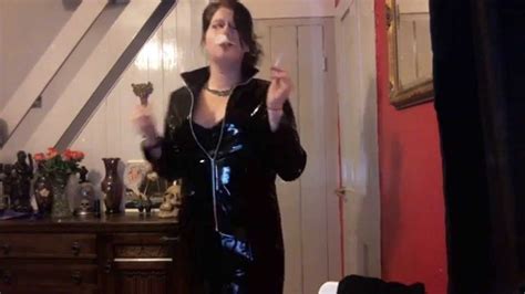 Pvc Coat Smoking Fetish Goddess Youtube