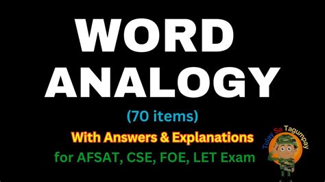 WORD ANALOGY REVIEWER With Answer Explanation YouTube