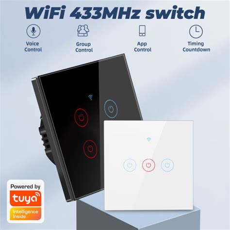 SMATRUL WiFi RF 433MHz Wall Light Switch NO Need Neutral Wire 1 2 3