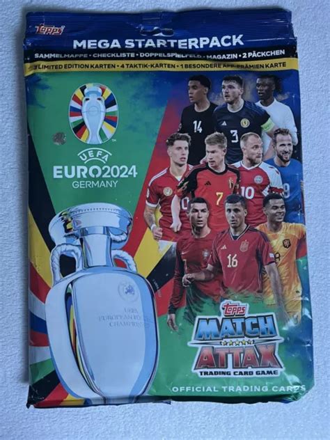 Topps Euro Match Attax Trading Cards Mega Starterpack Fu Ball Em