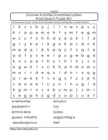 Scrambled Letters Word Search Learn With Puzzles