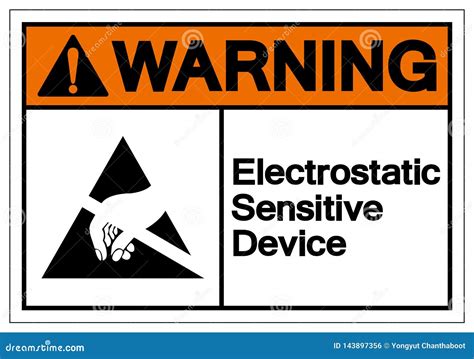 Warning Electrostatic Sensitive Device Esd Symbol Sign Vector