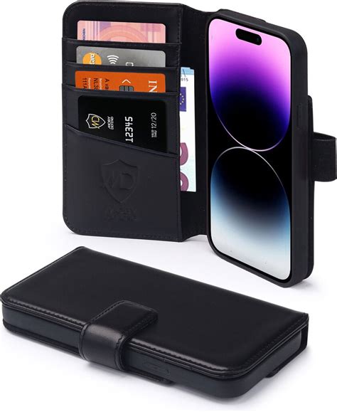 Iphone Pro Max Hoesje Luxe Mobydefend Wallet Bookcase Zwart