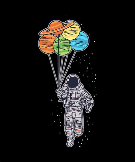 Astronaut Planet Balloons Digital Art By Me Fine Art America