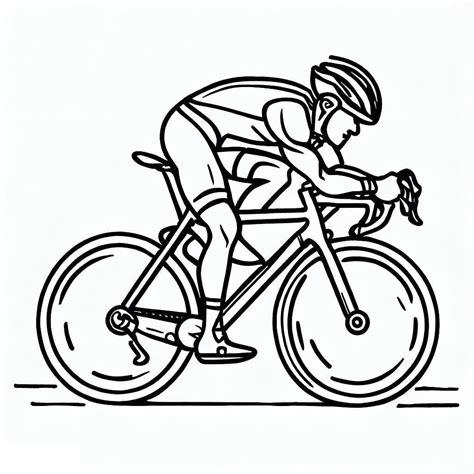 Coloriage Un Cycliste sur Route télécharger et imprimer gratuit sur