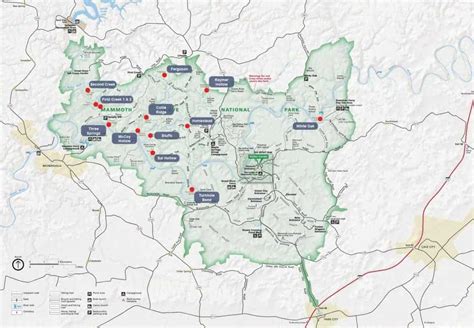 Mammoth Cave backcountry campsite map - TMBtent