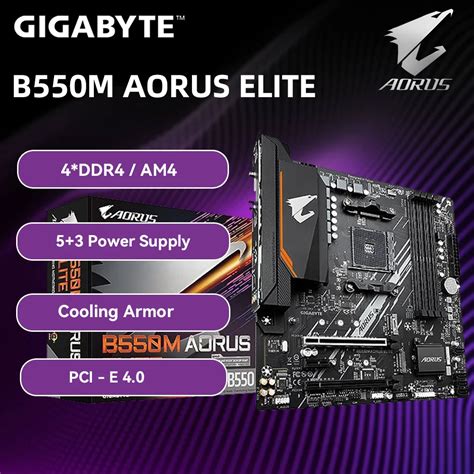 GIGABYTE-B550M-AORUS-ELITE-Motherboard-With-Cool-Armor-Gaming-placa-m-e ...