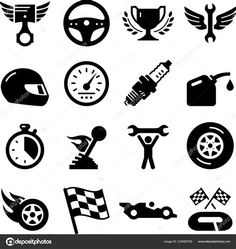 Auto Racing Vector Icons Stock Vector Image by ©popicon #234092782