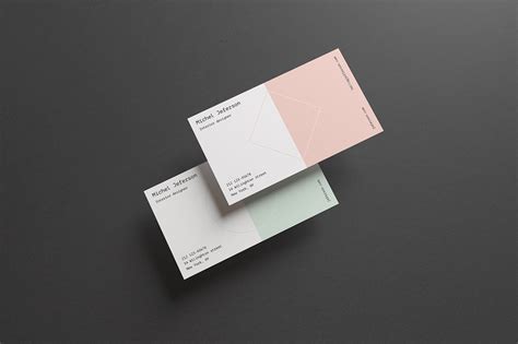 Horizontal Business Cards Mock Up Free Behance