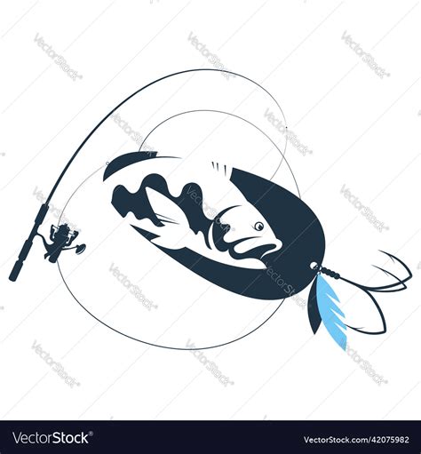 Fishing Rod With Bait And Fish Royalty Free Vector Image