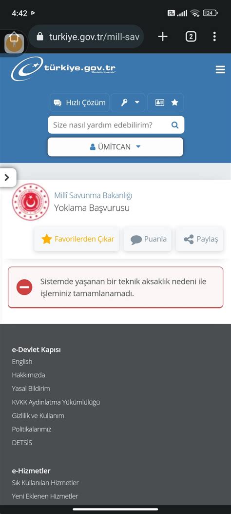 e Devlet Turkiye gov tr Teknik Aksaklık Uyarısı Şikayetvar