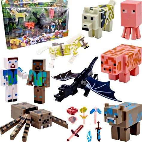 MINECRAFT FIGURKI DUŻY ZESTAW 9 FIGUREK AKCESORIA 13663480772 Allegro pl