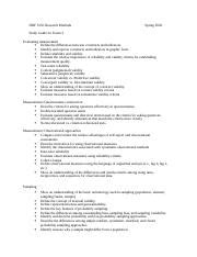 Exam Study Guide Spring Docx Hdf L Research Methods Spring