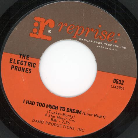 I Had Too Much To Dream Last Night Luvin By The Electric Prunes