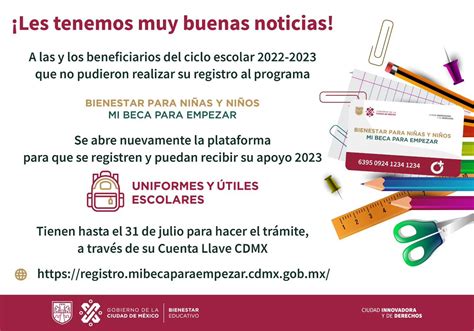 Mi Beca Para Empezar Julio Cdmx Abre Nuevo Registro Con Llave