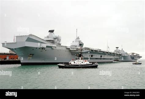 The Royal Navy Aircraft Carriers Hms Queen Elizabeth Left And Hms