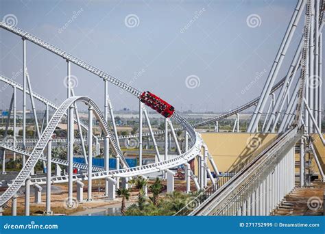 Ferrari World Roller Coaster Editorial Stock Image - Image of theme ...