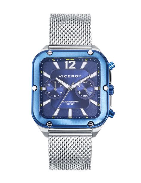 Reloj Viceroy 401327 35 Magnum Hombre Azul Malla Milanesa