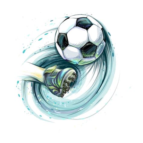 Premium Vector Kick A Soccer Ball Leg And Football Ball From Splash