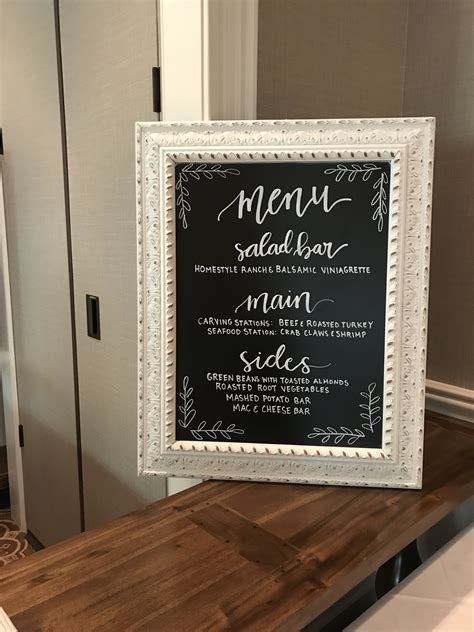 Wedding Menu Chalkboard Calligraphy Wedding Menu Chalkboard Mashed