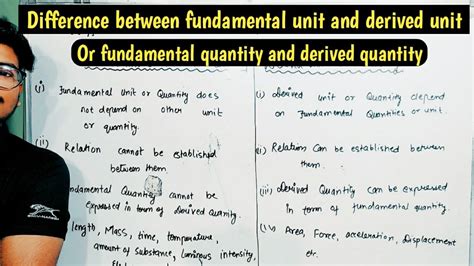 Difference Between Fundamental Unit And Derived Unit Fundamental