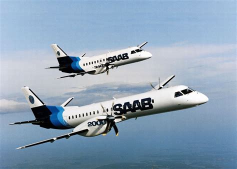 saab airplanes | Saab 340 and Saab 2000 in formation flight. (Copyright ...