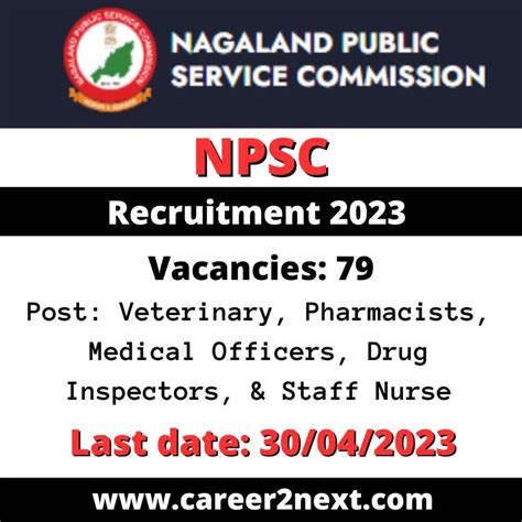 NPSC Recruitment 2023 79 Veterinary Pharmacist And Other Posts