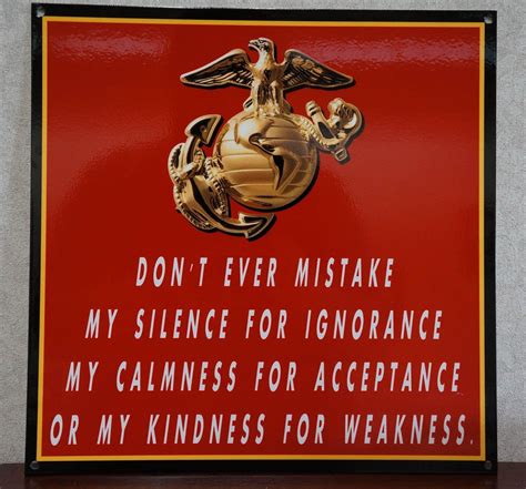 Usmc Enlisted Metal Sign 12 X 12 Marine Corps Rings