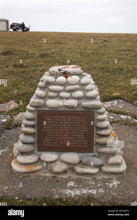 Memorial To The Sas On Pebble Island Marking The First Landing By