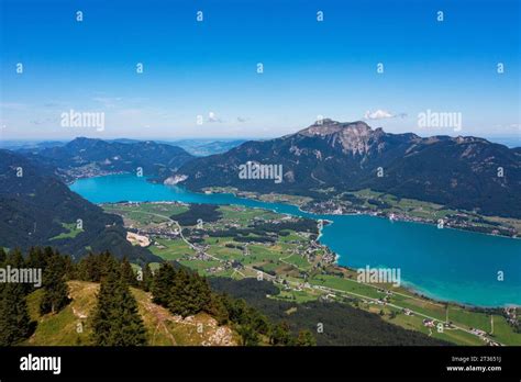 Austria Salzburger Land Drone View From Bleckwand Mountain To Lake