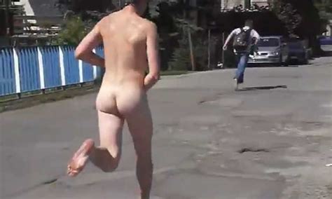 Guy Running Naked In Public His Clothes Have Been Stolen