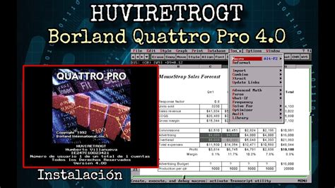 Huvi Retro Instalación De Quattro Pro 40 Ms Dos Youtube