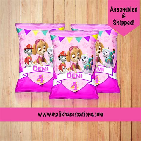 Skye Paw Patrol Chip Bag Paw Patrol Chip Bag Custom Chip Bag Etsy