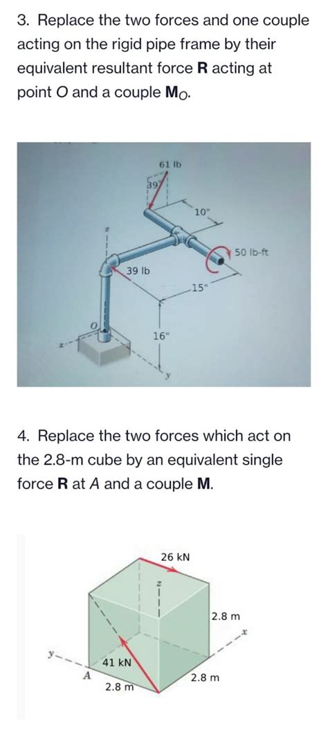 Solved Answer In Detail 3 Replace The Two Forces And One Couple