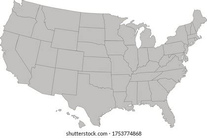 Vektor Stok Usa Map Divided Into States Tanpa Royalti