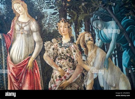 The Primavera, meaning Spring, painted by Sandro Botticelli on display ...
